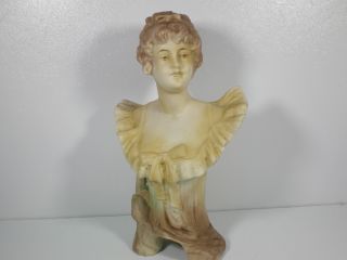 Antique Art Nouveau Fine Bisque Porcelain Bust Of Woman photo