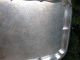 Antique Flat Silver Colored Ornate Serving Tray Metalware photo 1