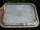 Antique Flat Silver Colored Ornate Serving Tray Metalware photo 2