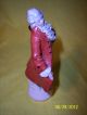Early French Porcelain Figurine Of Gentleman In Red Coat,  Crown ' N ' Mark Figurines photo 3