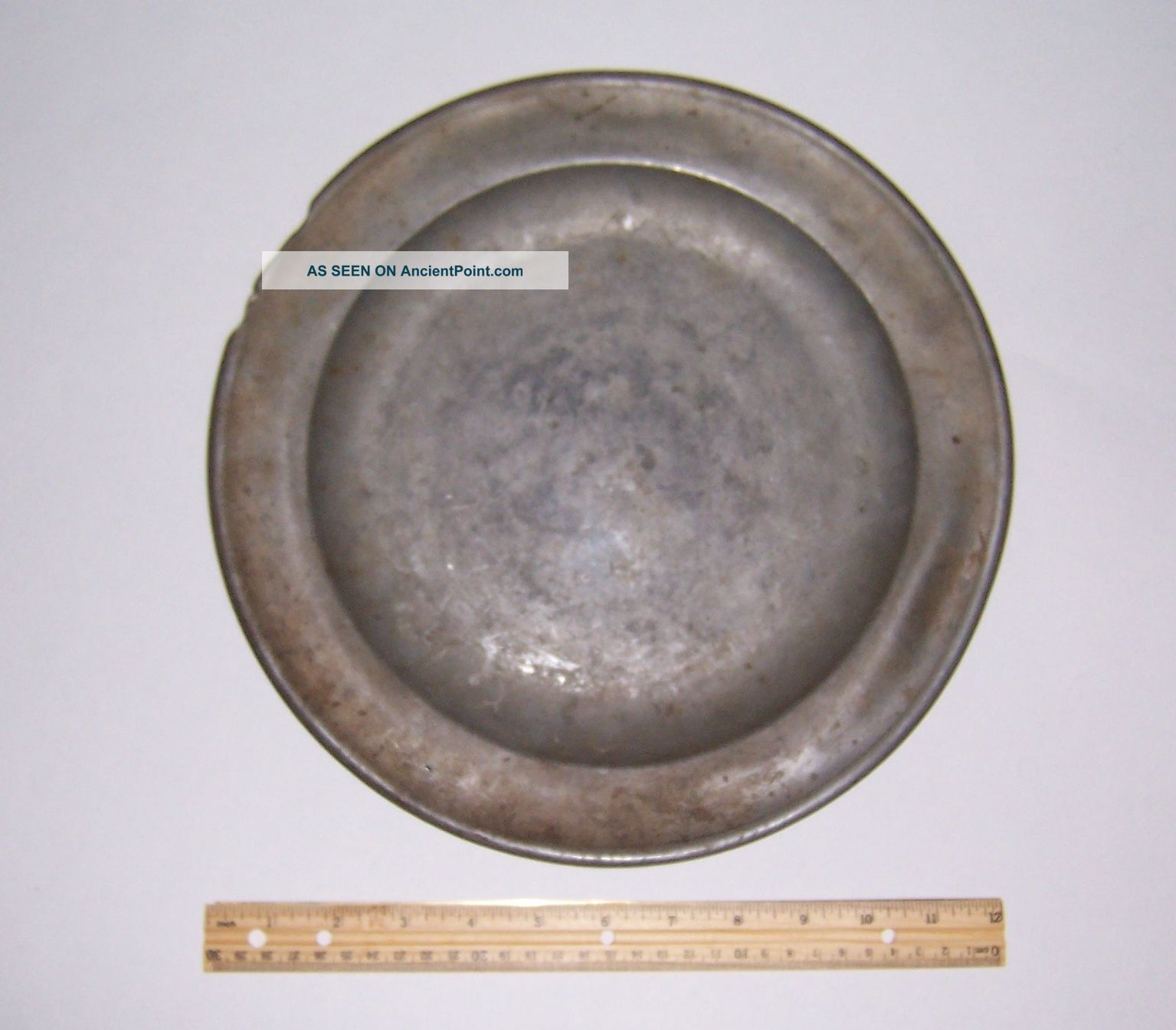 Antique Large English Pewter Charger Tray Plate Early 1800 ' S Metalware photo