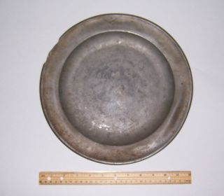 Antique Large English Pewter Charger Tray Plate Early 1800 ' S photo