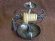 Antique 19th Century Pewter Mechanical Wax Jack Lamp - Lighting Device W.  Snuffer Metalware photo 7