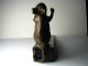Brass Figurine Mouse Doorstop Brass & Wood Wedge/shimp Metalware photo 5