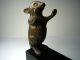 Brass Figurine Mouse Doorstop Brass & Wood Wedge/shimp Metalware photo 6