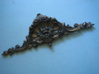 Antique Ornate Victorian Very Decorative Metal Or Brass Rose Floral Top Trim photo