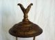 Antique Cast Iron Enamel Boudoir Table Electric Lamp Light Leviton Lamps photo 4