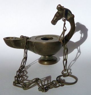Old Antique Italian Grand Tour Bronze Roman Lamp - No Res photo