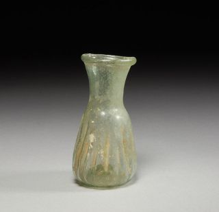 Ancient Roman Glass Perfume Bottle Unguentarium Flask - 300 A.  D. photo