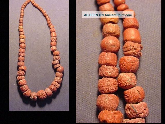 String Of Roman Red Coral Beads Circa 100 - 400 A.  D. Roman photo