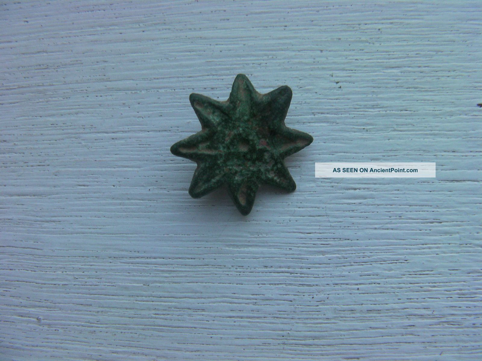 Roman Bronze Star Belt Stud,  Intact - Uk Detector Find Roman photo