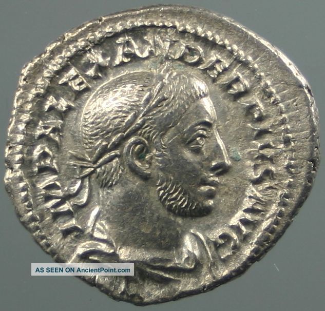 Alexander Severus,  Denar,  Silver,  Spes,  Flower,  Rome,  231 - 235 A.  D. Roman photo