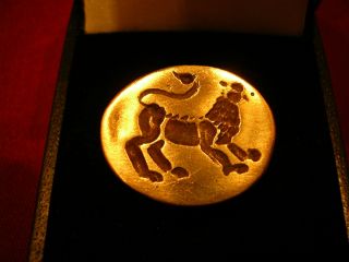 Ancient Bronze Roman / Greek Ring With ' Lion ' On Bezel photo