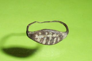 Ancient Roman Ring Palm Leaf Design Jewelry Old Artifact Antique Size 7.  5 photo