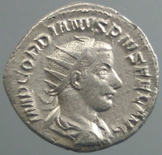 Gordianus Iii Pius,  Silver,  Jupiter,  Iovi Statori,  Minted Rome,  241 - 243 A.  D. photo