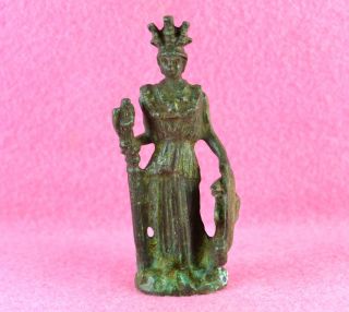 Roman Bronze Figurine Of Goddess photo