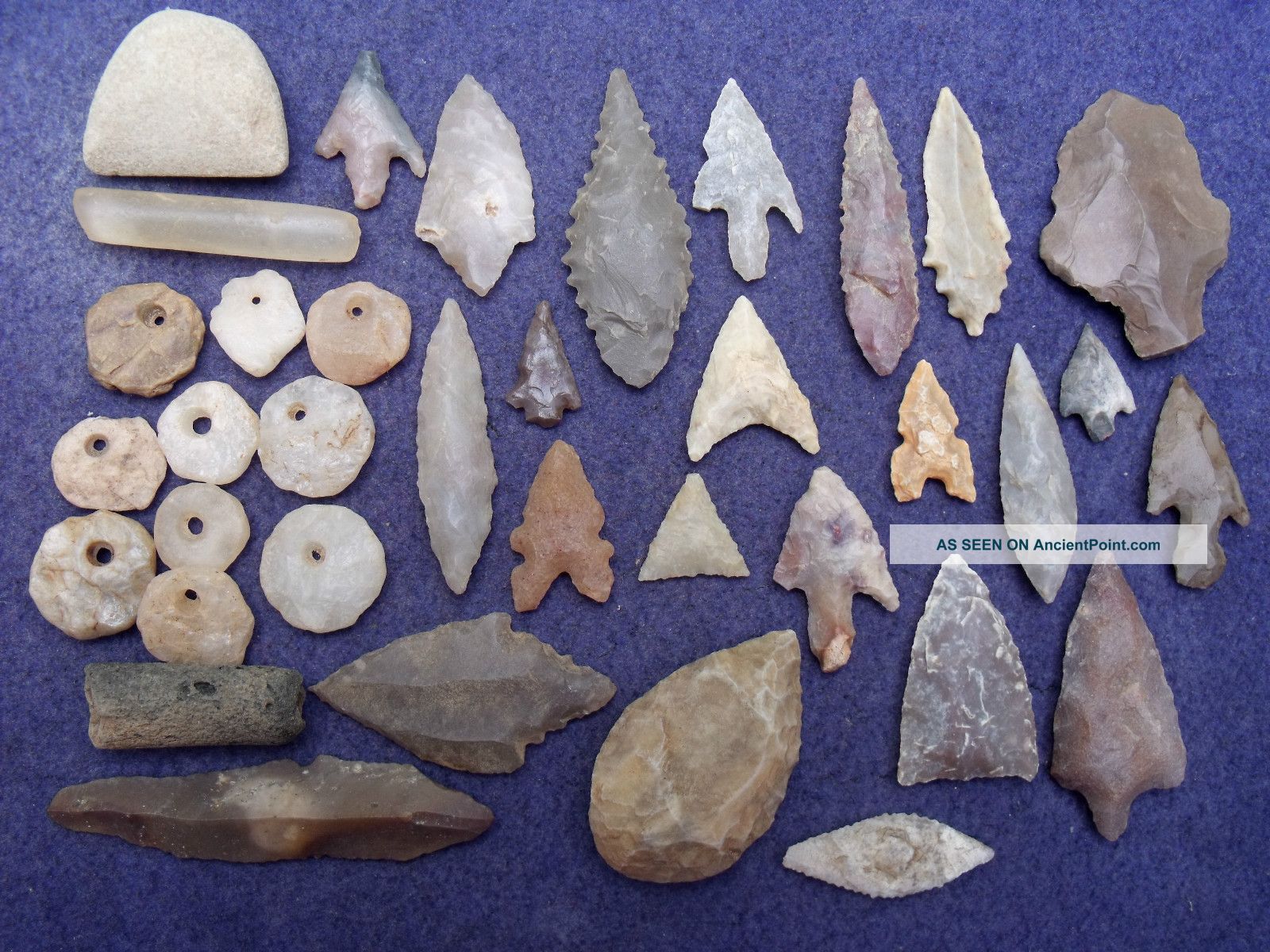 35 Sahara Neolithic Relics - Tools,  Celt,  Beads And 1 Paleolithic Tool Neolithic & Paleolithic photo
