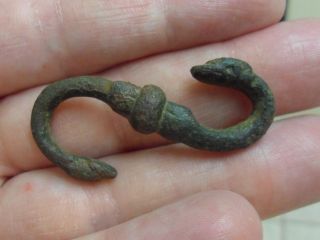 Post Medieval Bronze Snake Buckle Military? Metal Detecting Find From Cornwall photo