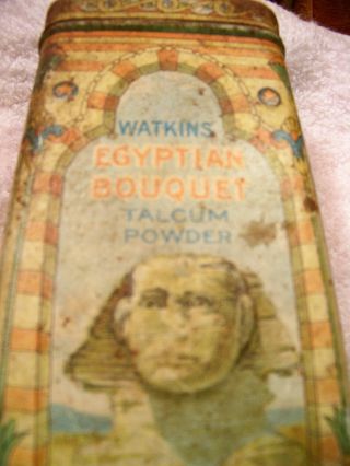 Antique Egyptian Sphinx Bouquet Talcum Powder Tin photo