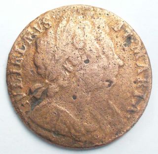 William And Mary 1694 Halfpenny Half Penny 1/2d photo