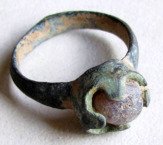 Roman Medieval Women Ring With Ancient Unknown Stone 100% Rare photo