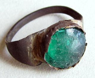 Roman Medieval Women Ring With Ancient Unknown Stone 100% Rare photo
