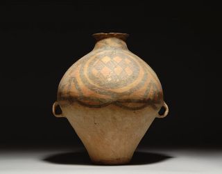 Ancient Chinese Neolithic Amphora Pot Vase Yangshao Culture - 3000 B.  C. photo