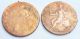 George Ii 1740 & Charles Ii Halfpenny Half Penny 1/2d British photo 1