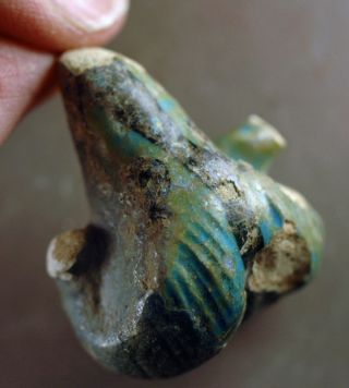 Ram’s Head,  Islamic Glazed Clay Over 500 Years Old Nr photo