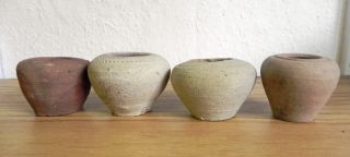 Great Set Of 4 Old Antique? Egyptian Terracotta Storage Pots In Good Condition photo
