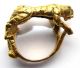 Extremely Fine Gold Gilt Late Georgian Finger Ring Esoteric Tiger Band European photo 1