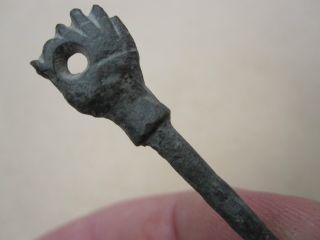 Roman Bronze Hairpin With Hand Decoration 2c Ad photo