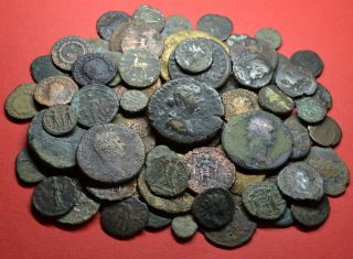 Huge Collection Of 70 Roman Coins.  Excellent Quality Lot Grades 300g. photo