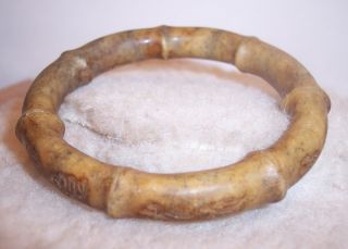 Old Chinese Archaistic Nephrite Jade Bracelet Ming? Archaic Script Bamboo photo