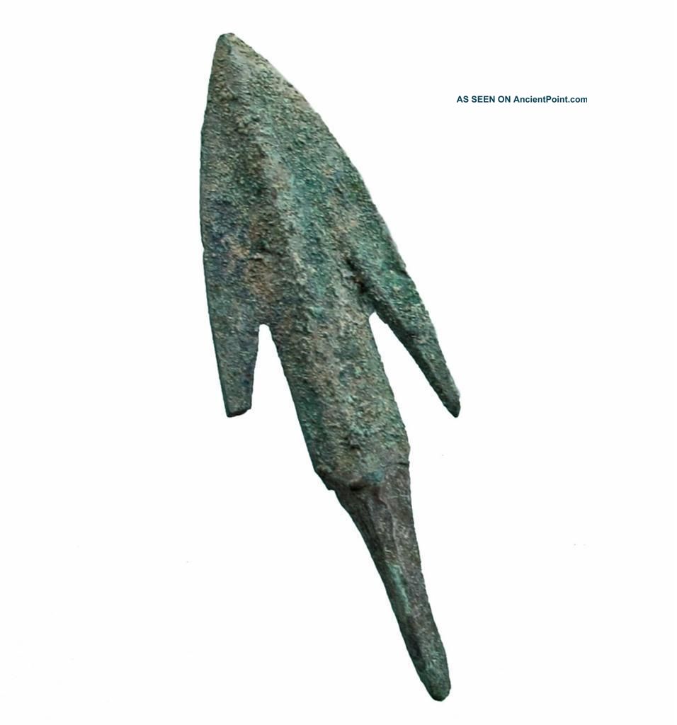 Fine Ancient Bronze Barbed And Tanged Arrowhead Point C 1000 Bc Pre - Greek Other photo