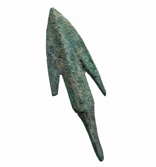 Fine Ancient Bronze Barbed And Tanged Arrowhead Point C 1000 Bc Pre - Greek photo