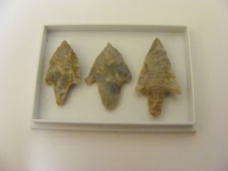 Set Of 3 Neolithic Arrowheads (4) - C3000 Bc photo