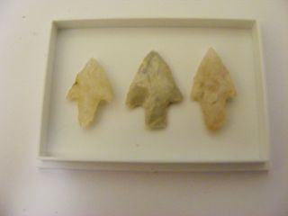 Set Of 3 Neolithic Arrowheads (11) - C3000 Bc photo