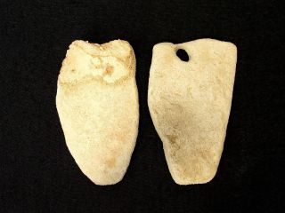 2 Neolithic Neolithique Sandstone Pendants - 6500 To 2000 Before Present - Sahara photo