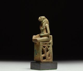Ancient Egyptian Faience Sekhmet Nehebkau Amulet photo