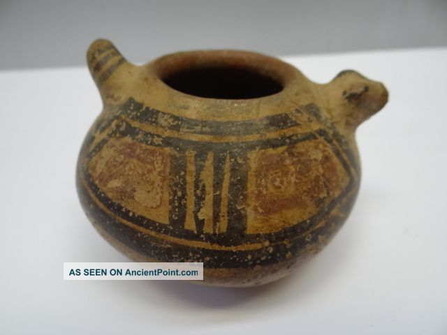 Antique Terra Cotta Clay Pottery Jaguar Bowl Mayan? Artifact? South American? Nr The Americas photo
