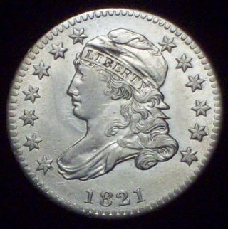 1821 Capped Bust Dime Silver Au+/unc Details - Priced To Sell Rare Die Clash photo