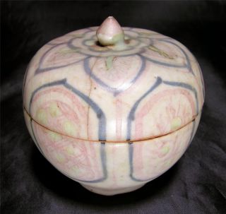 Ancient Annamese Vietnamese Polychrome Glazed Pot/box C.  1500 A.  D. photo