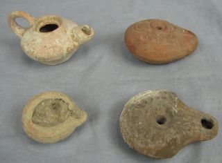 C.  300 - 500 A.  D.  ? Oil Lamp Group Roman/persian/middle East photo