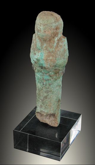 Antiquity Ancient Egyptian Faienc Egypt Worker Figure Shabti / Ushabti Stand photo