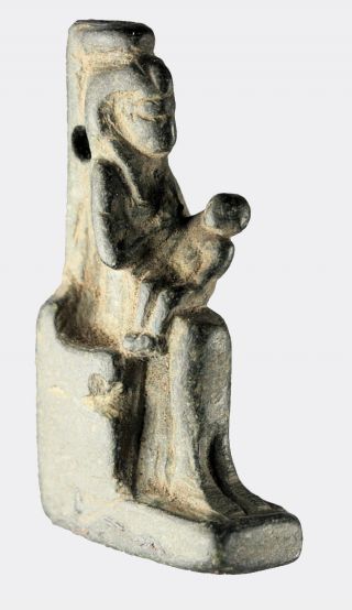 Egyptian Steatite Isis And Horus Amulet photo