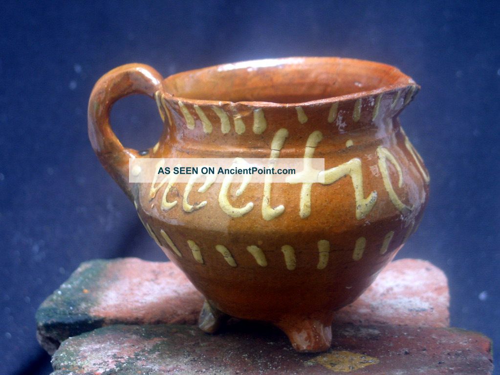 And Very Rare 17th Century Dutch Ceramic,  Wedding Slibware Coocking Pot. Plates & Chargers photo