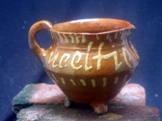 And Very Rare 17th Century Dutch Ceramic,  Wedding Slibware Coocking Pot. photo