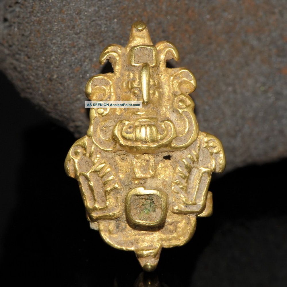 Rare Ancient Khmer Solid Gold Earring 11th Cent.  Ad Angkor Cambodia Far Eastern photo