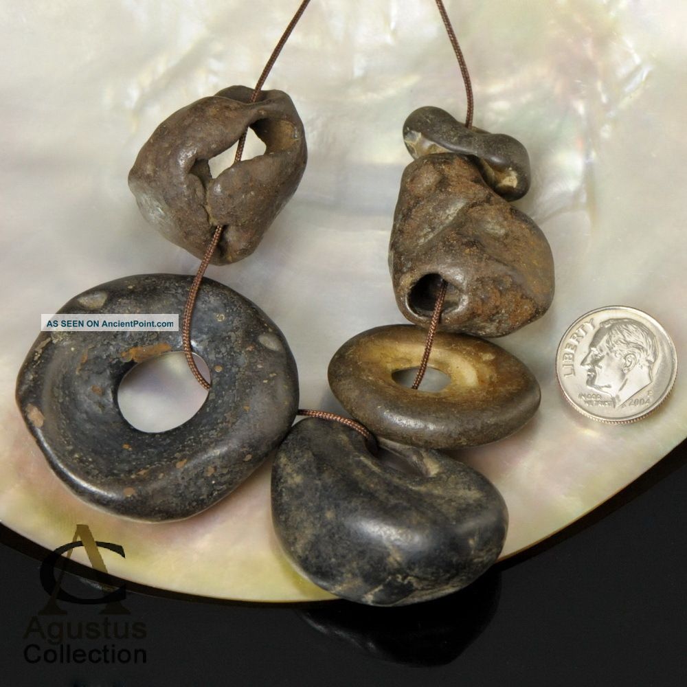 Ancient Ban Chiang Natural Stone Beads Rare Thailand 500 – 300 Bc Neolithic & Paleolithic photo